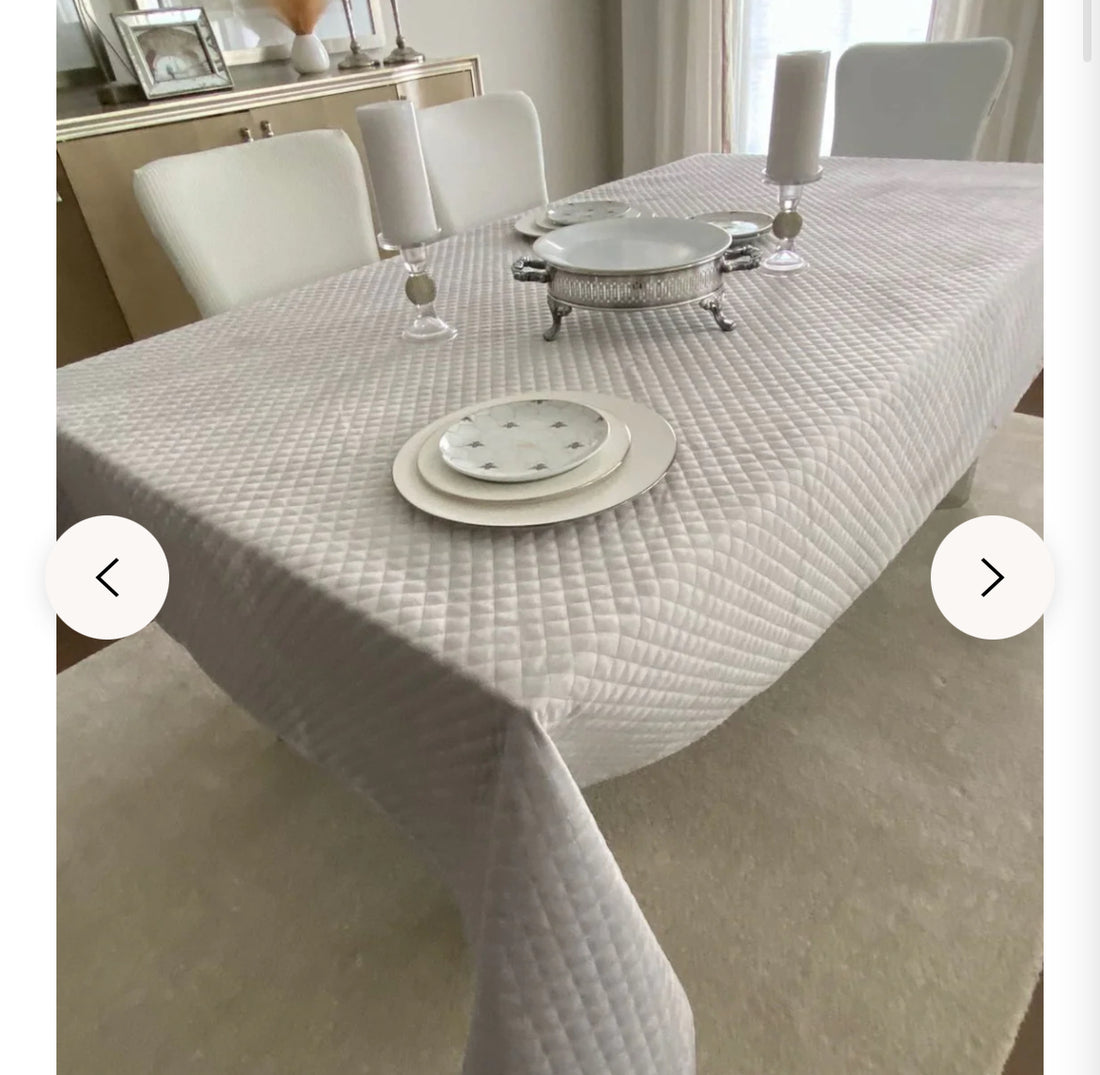 Quilted tablecloth-taupe
