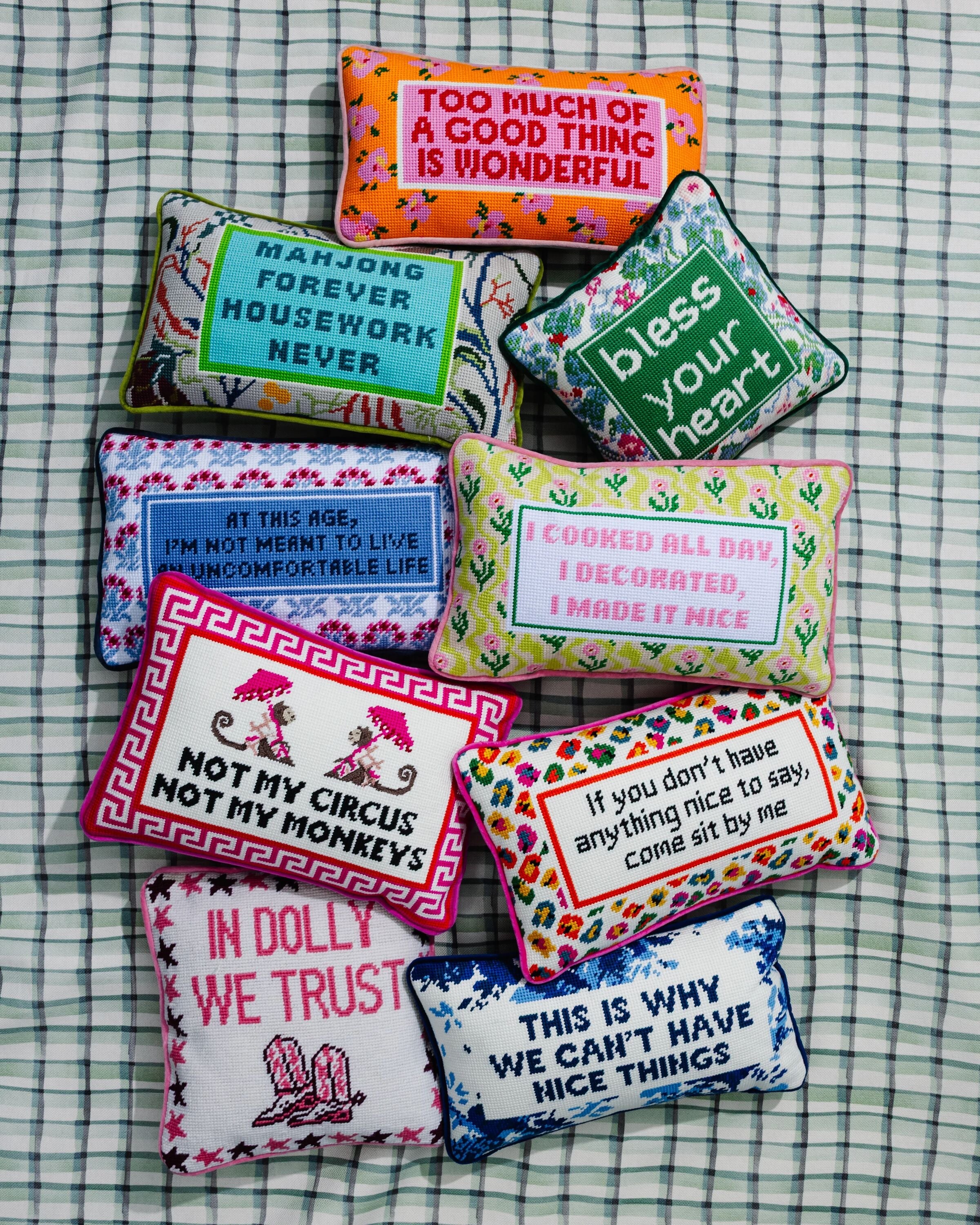 Not My Circus Needlepoint Pillow