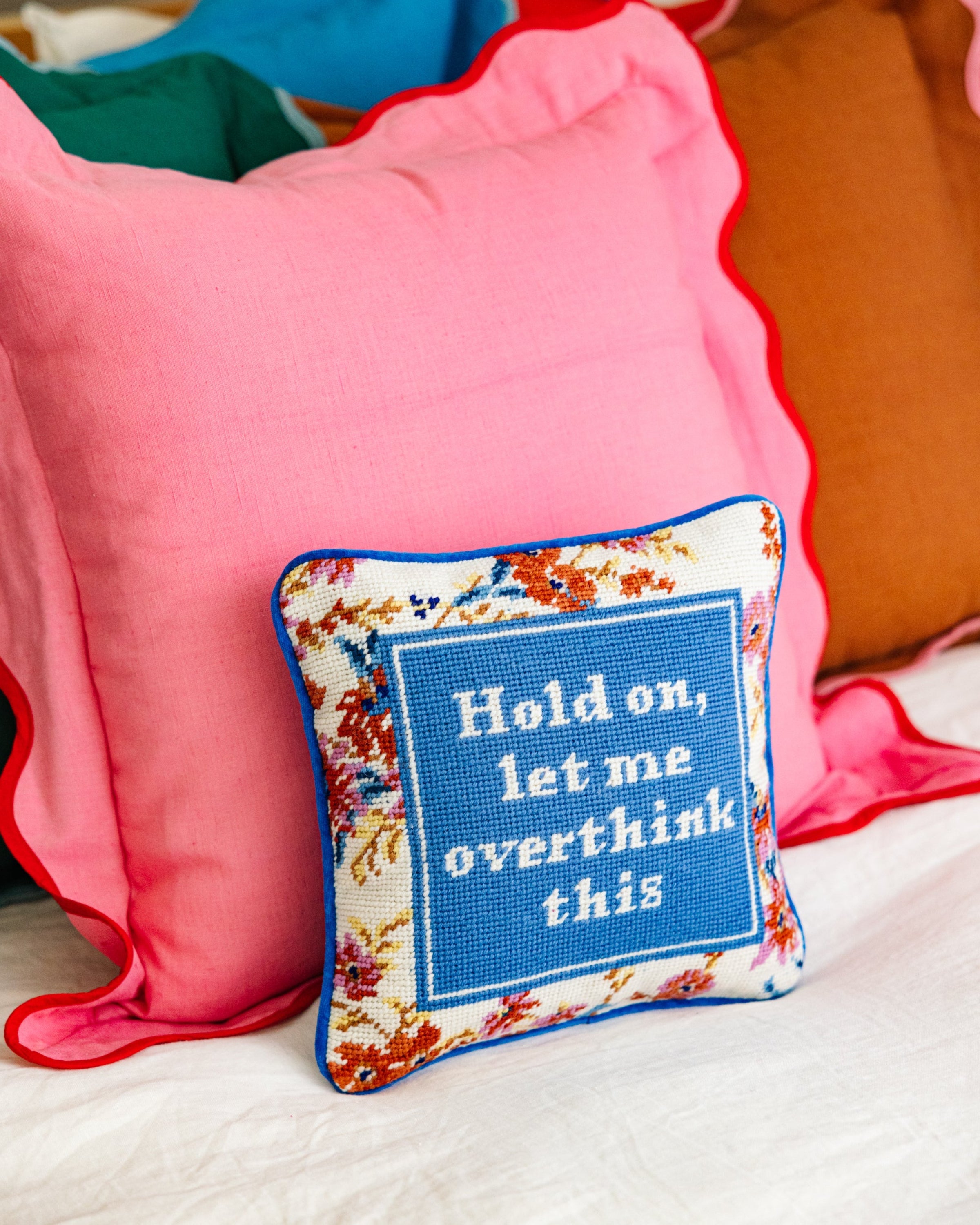 Overthink Needlepoint Pillow