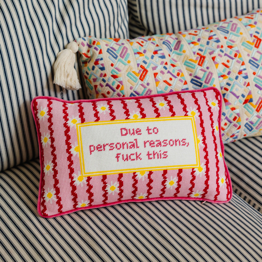 F This Needlepoint Pillow