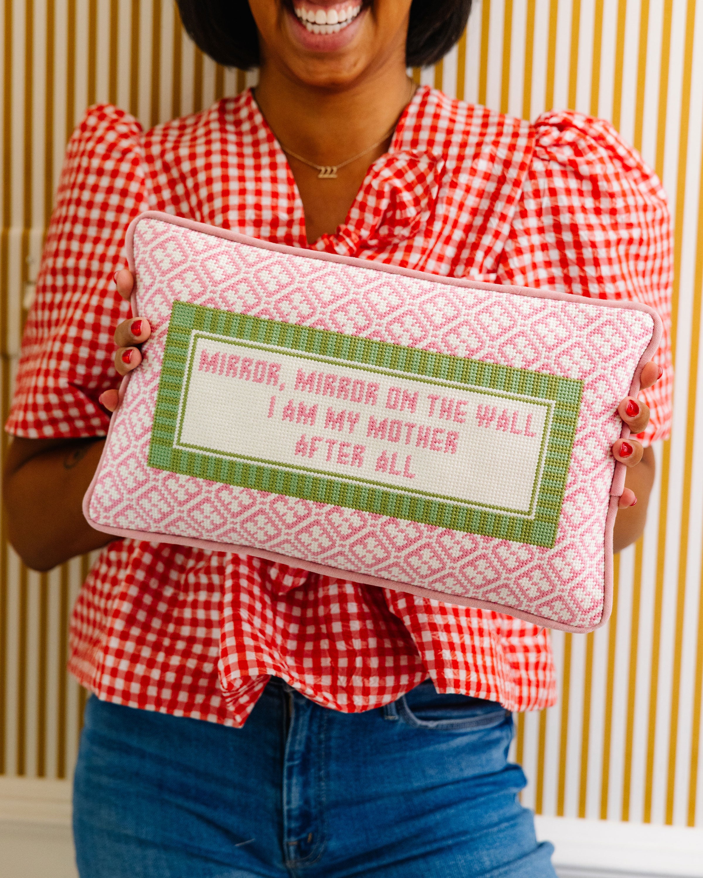 Mirror Mirror Needlepoint Pillow