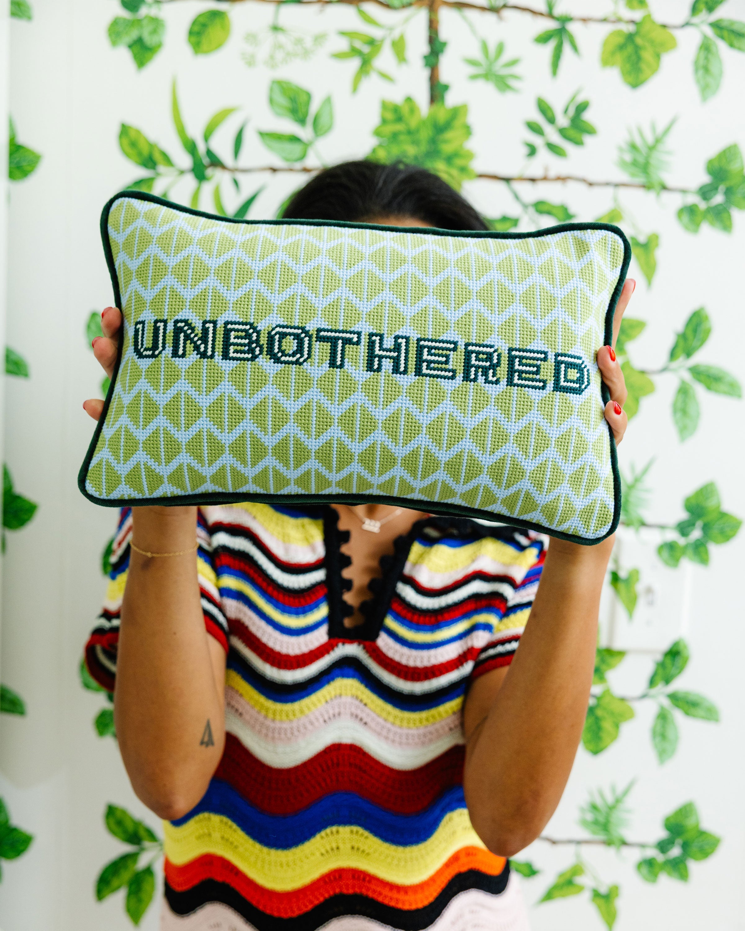 Unbothered Needlepoint Pillow