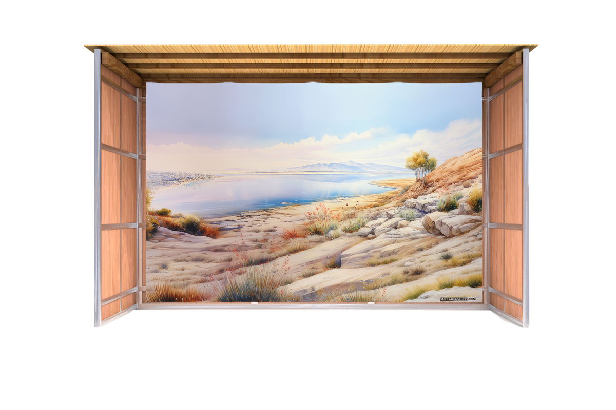 Kinneret Watercolor Sukkah Mural
