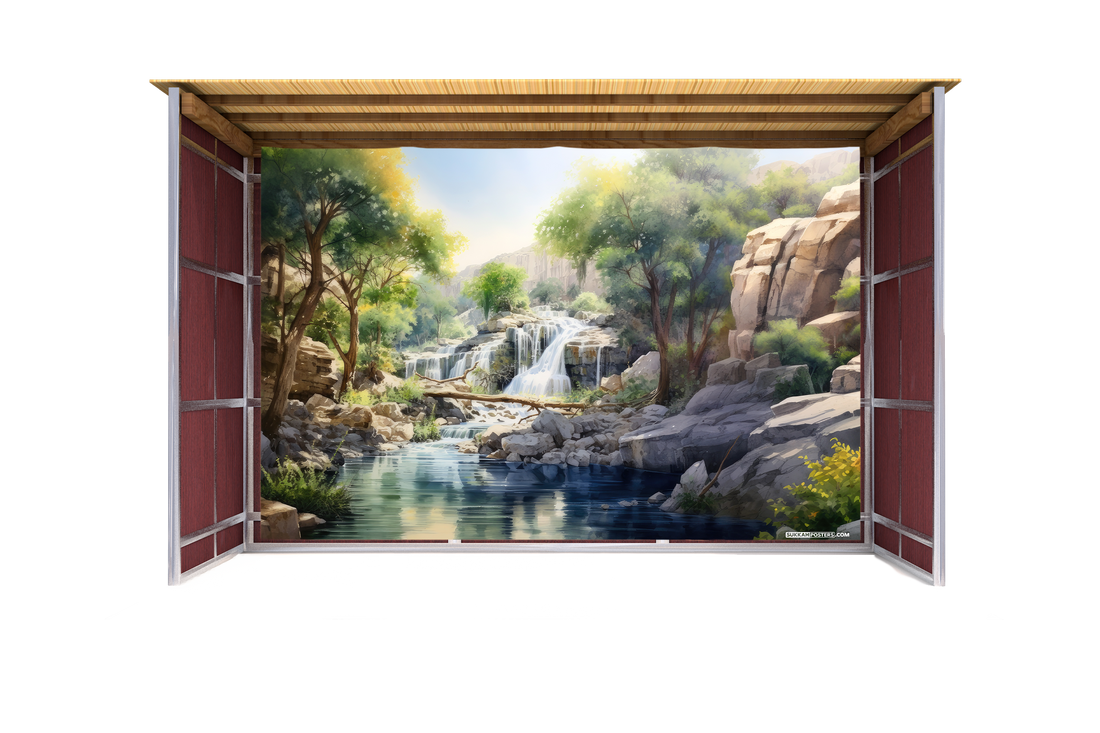 Banyas Watercolor Sukkah Mural
