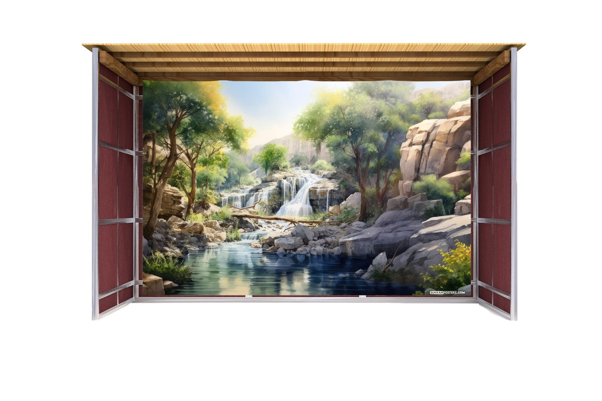 Banyas Watercolor Sukkah Mural