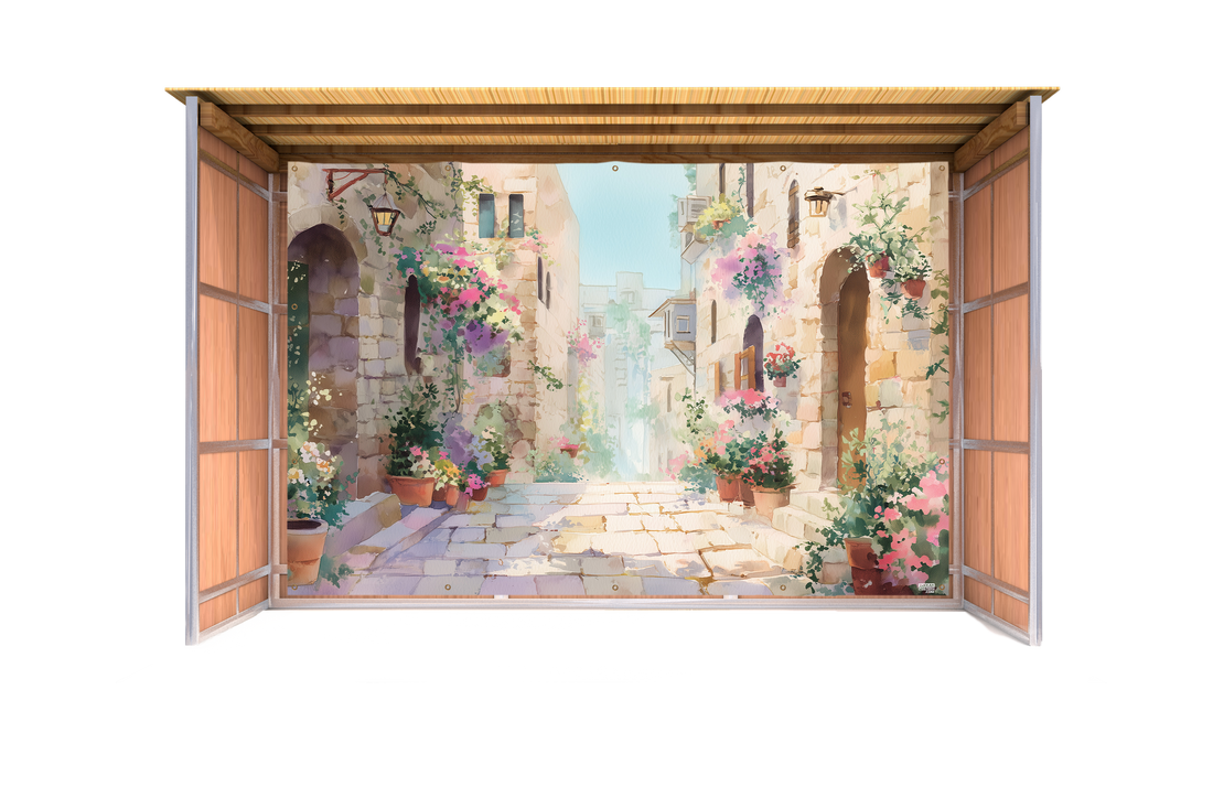 Pastel Alley Sukkah Mural