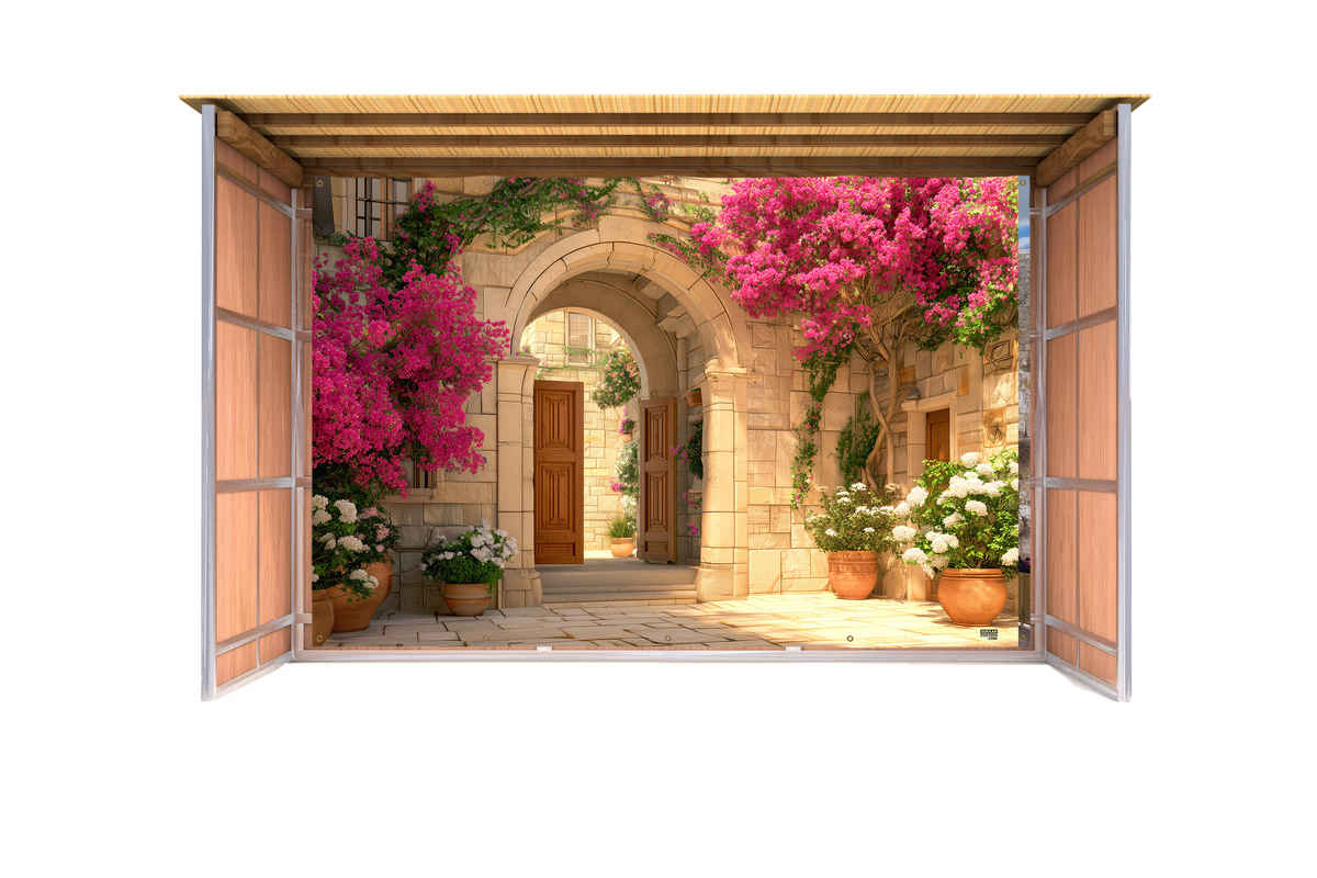 Courtyard Bloom Sukkah Mural