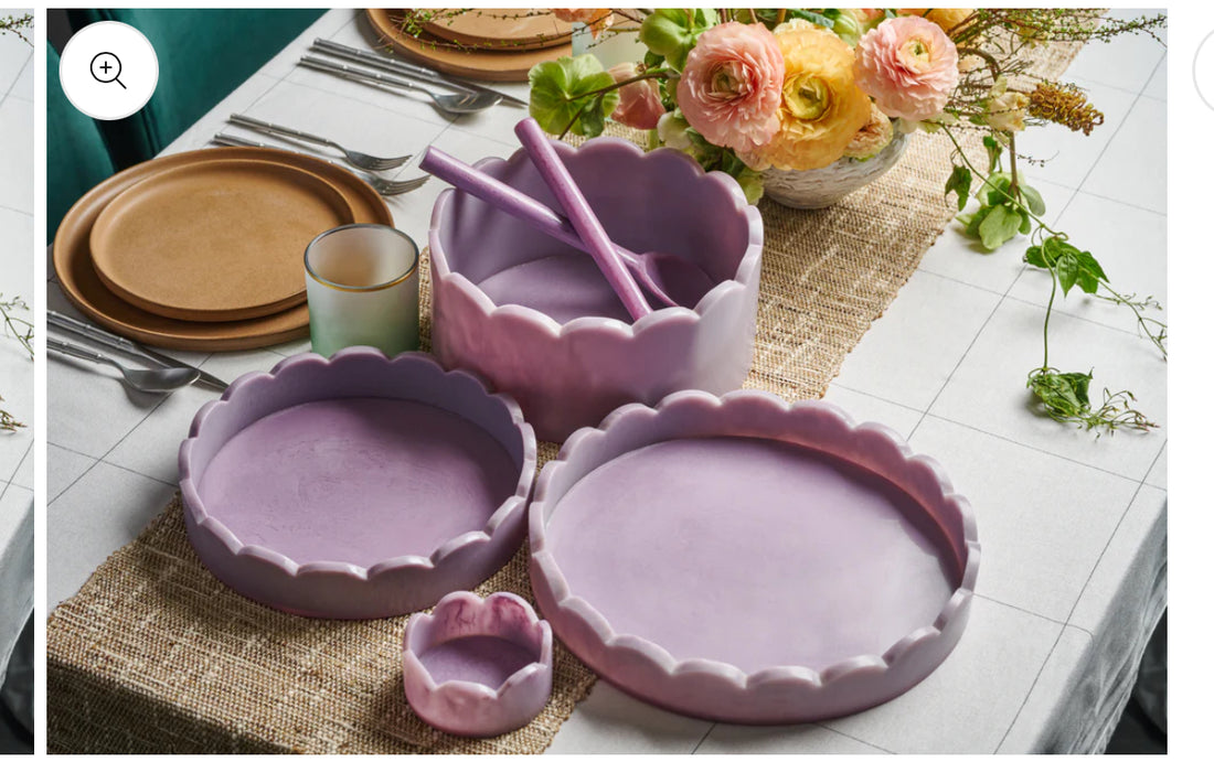 Lainy home scalloped resin salad bowl 10x4