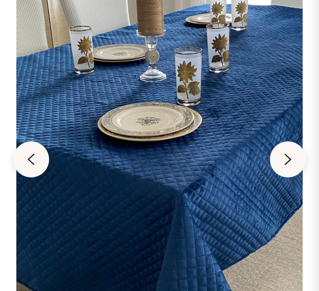 Quilted tablecloth-navy