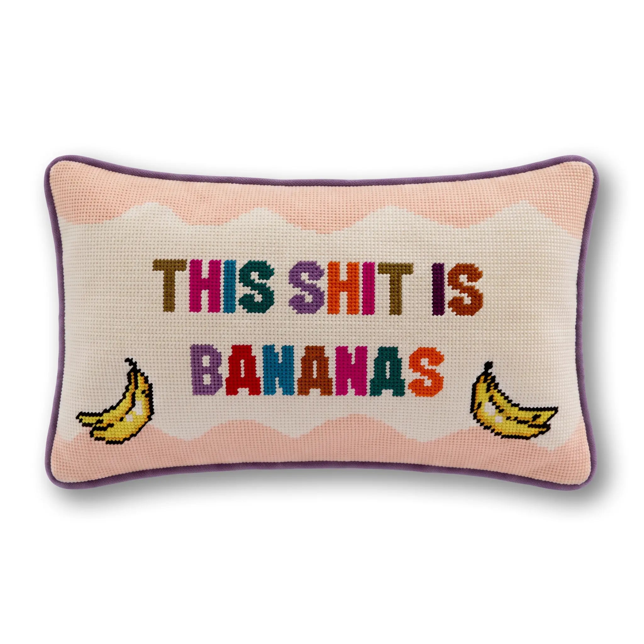 Bananas Needlepoint Pillow