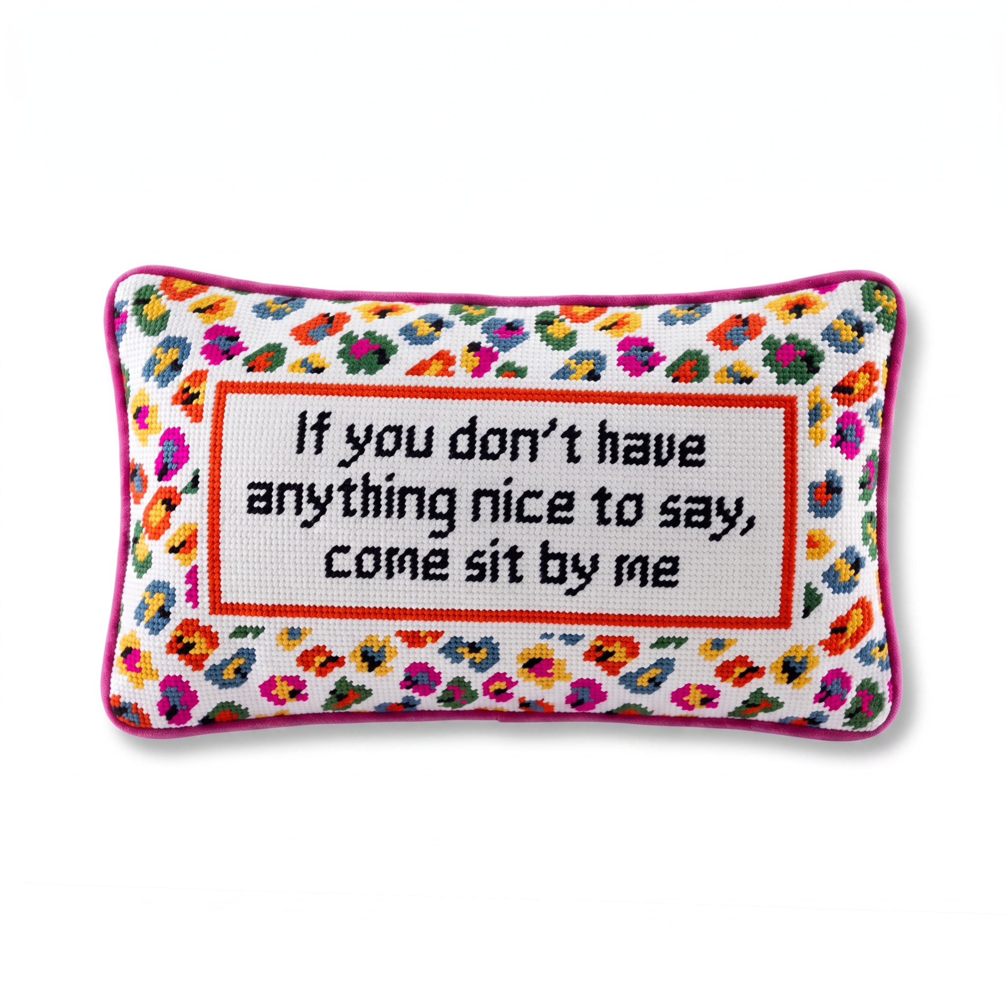 Come Sit By Me Needlepoint Pillow