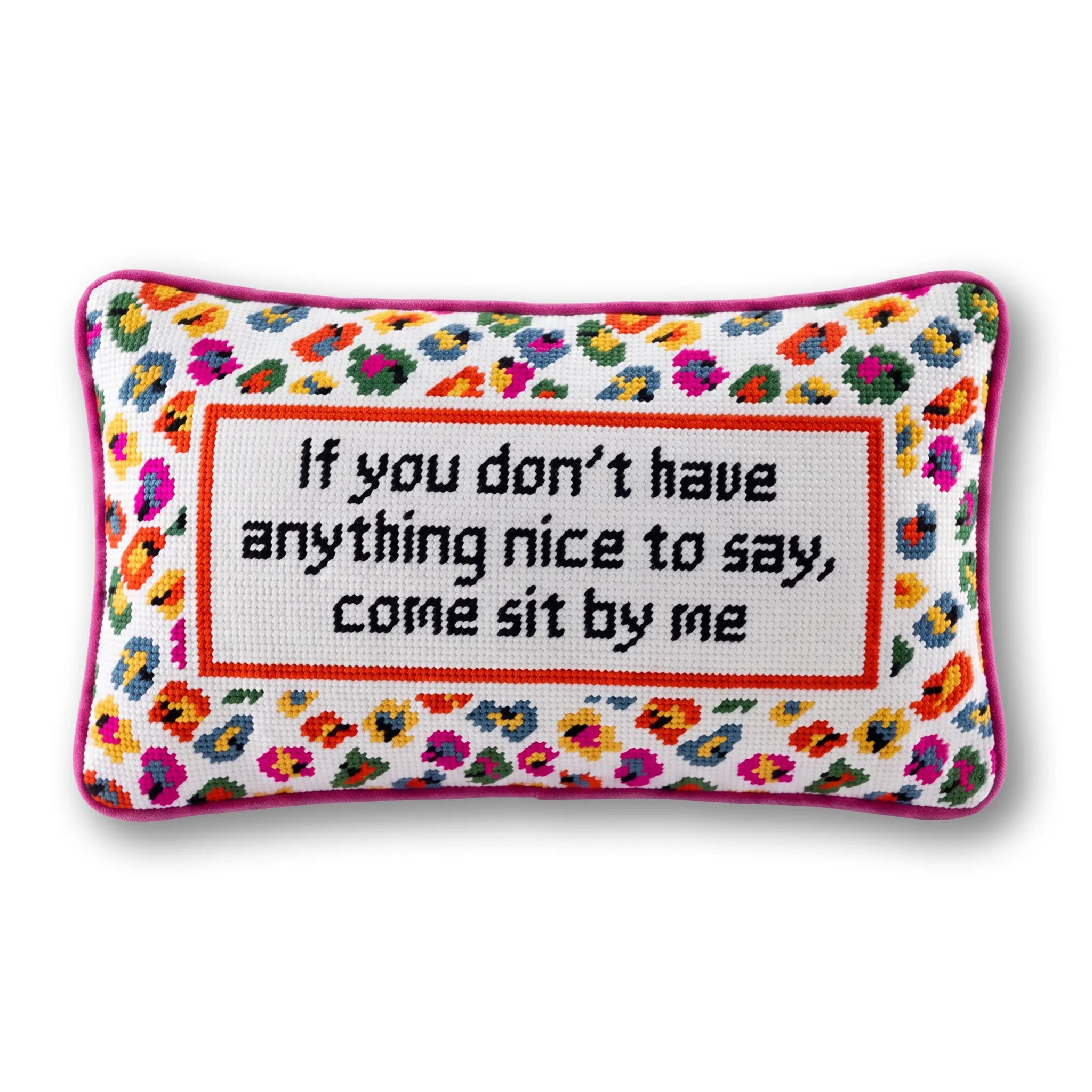 Come Sit By Me Needlepoint Pillow