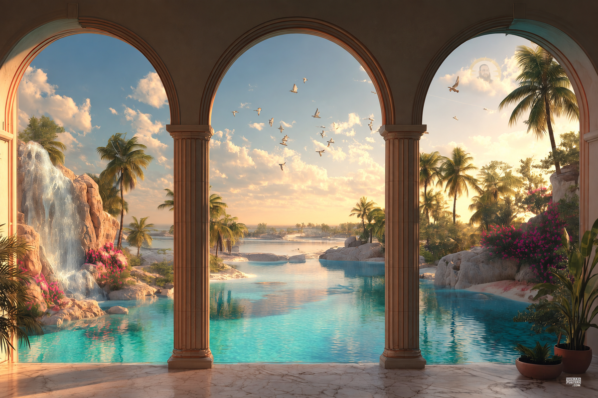 Tropical View Sukkah Mural
