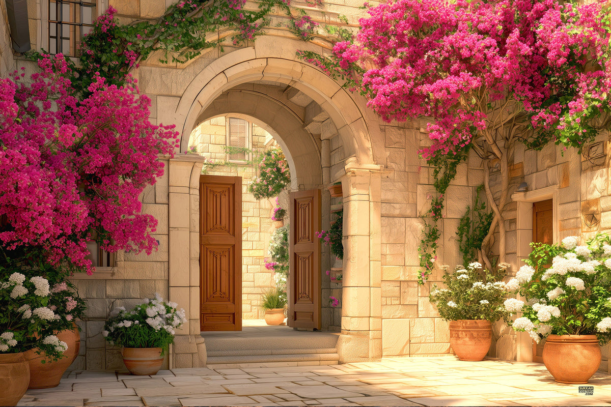 Courtyard Bloom Sukkah Mural