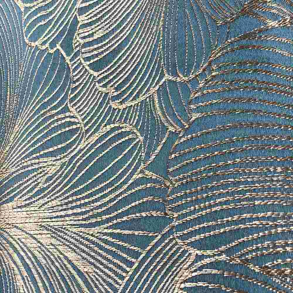 Blue Delhi Metallic Flower Jacquard - Custom Tablecloths