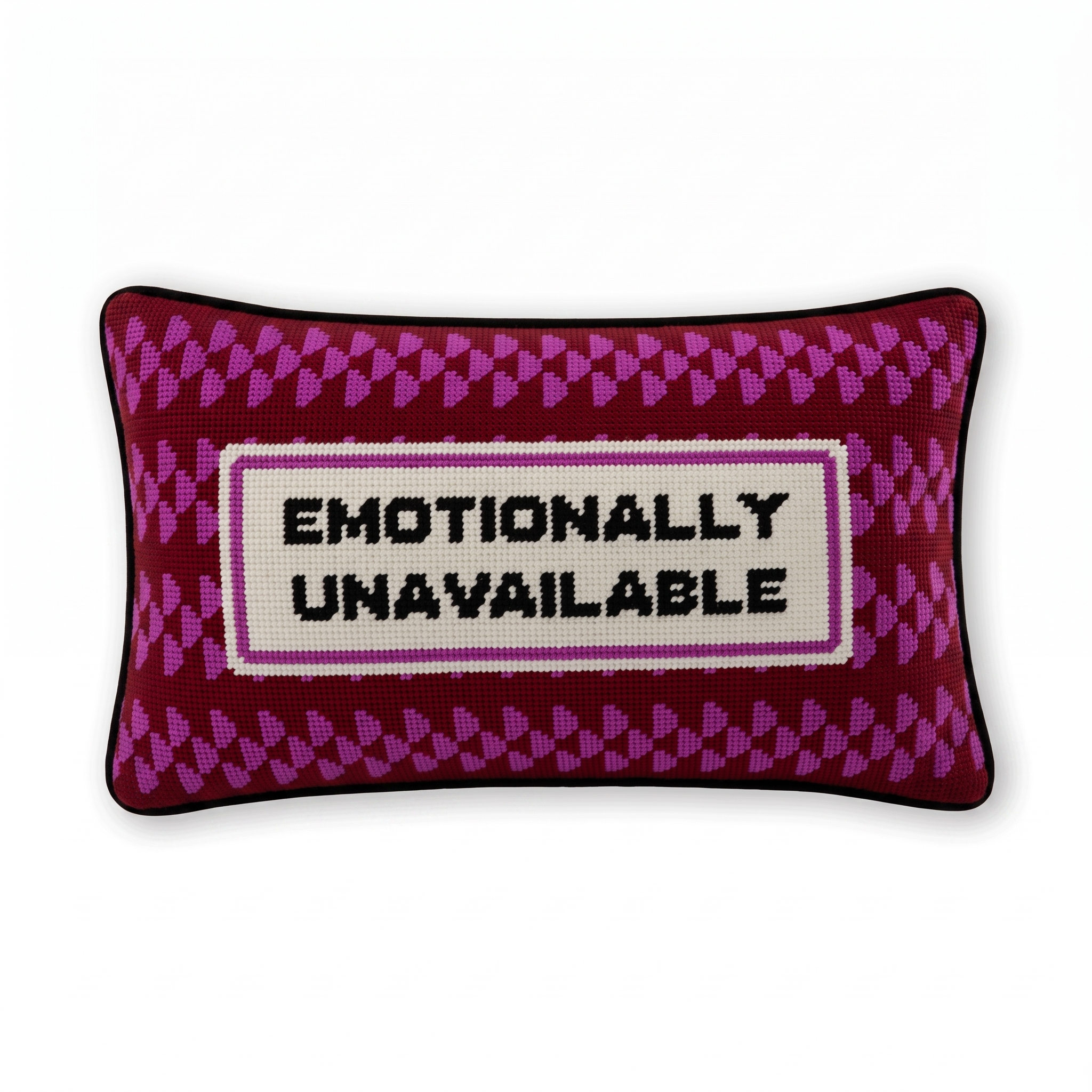Emotionally Unavailable Needlepoint Pillow