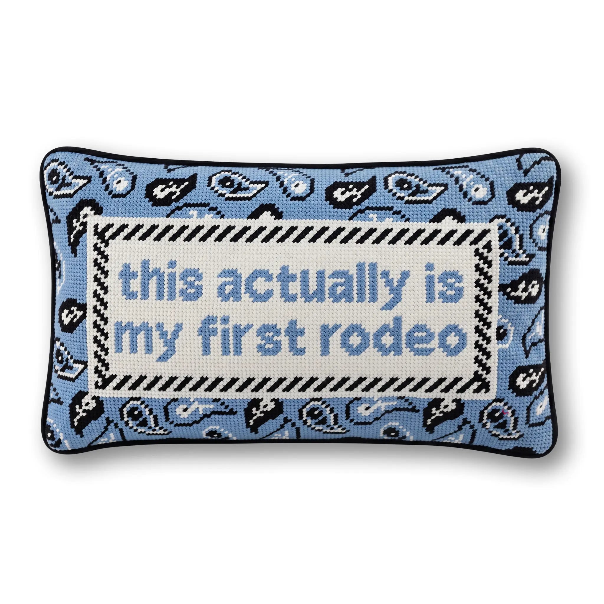 First Rodeo Needlepoint Pillow