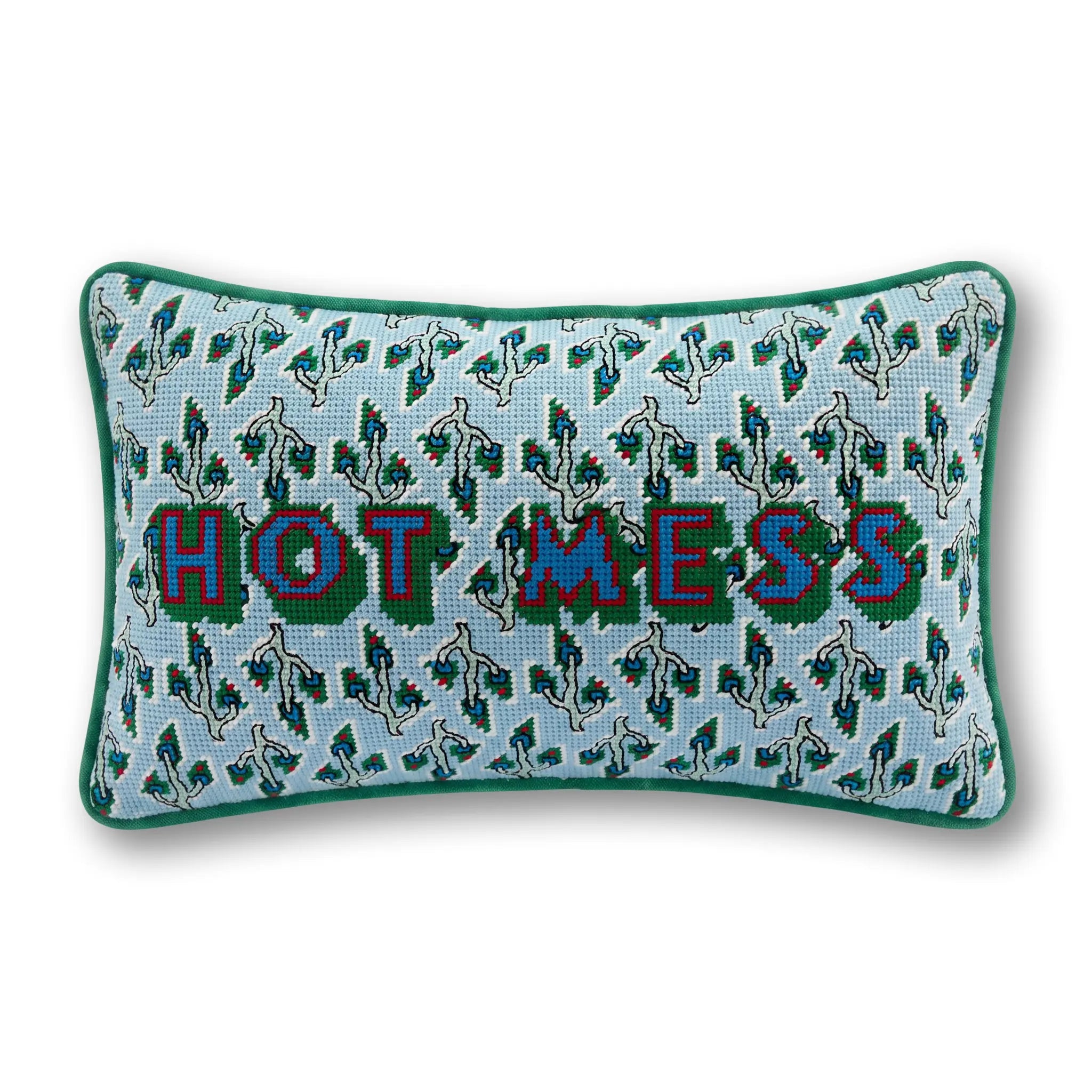 Hot Mess Needlepoint Pillow
