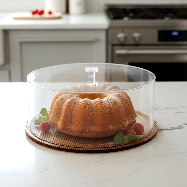 Amber Corrugated Lucite Cake Dome