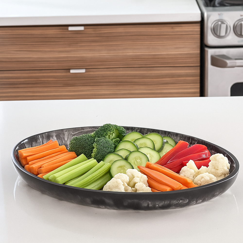 Resin Black Serving Tray