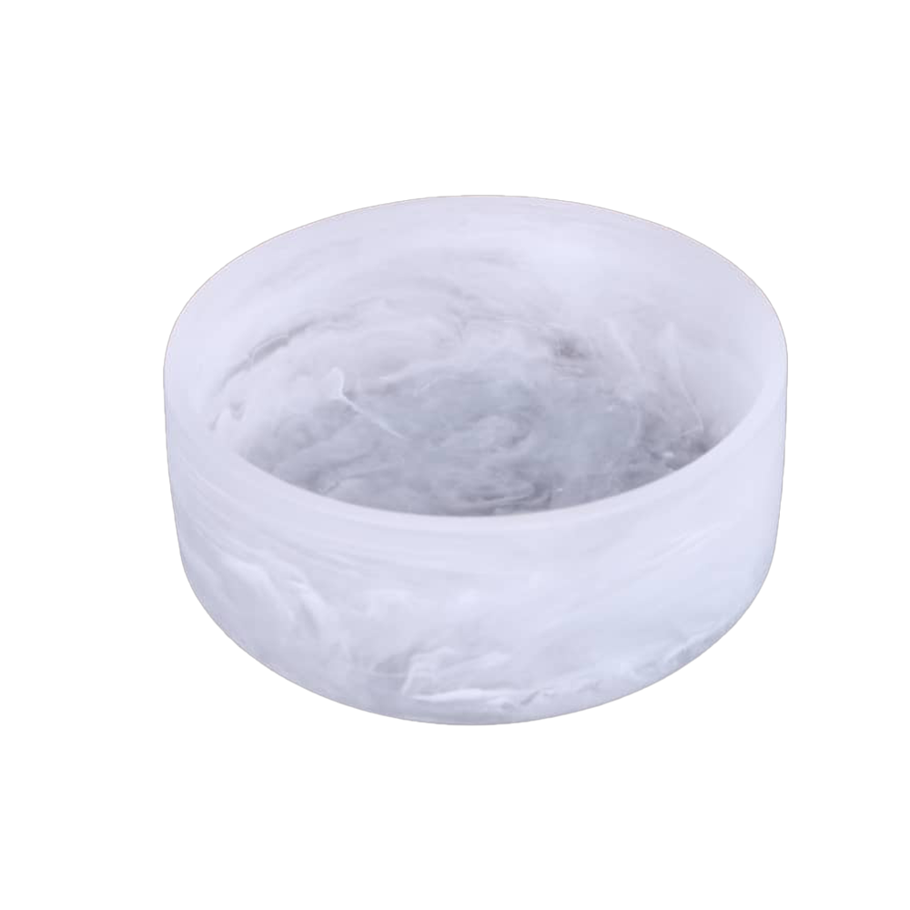 Resin White Swirl Salad Bowl