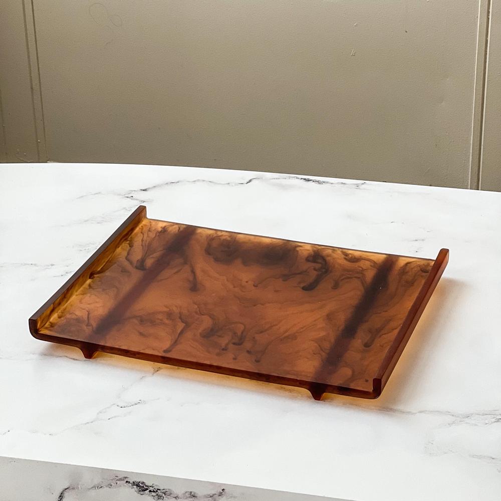 Resin Espresso Mist Swirl Tray