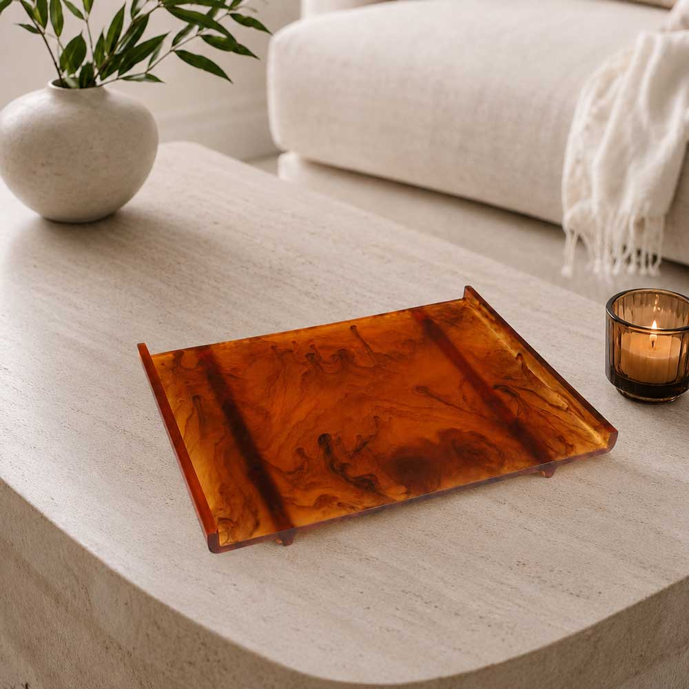 Resin Espresso Mist Swirl Tray