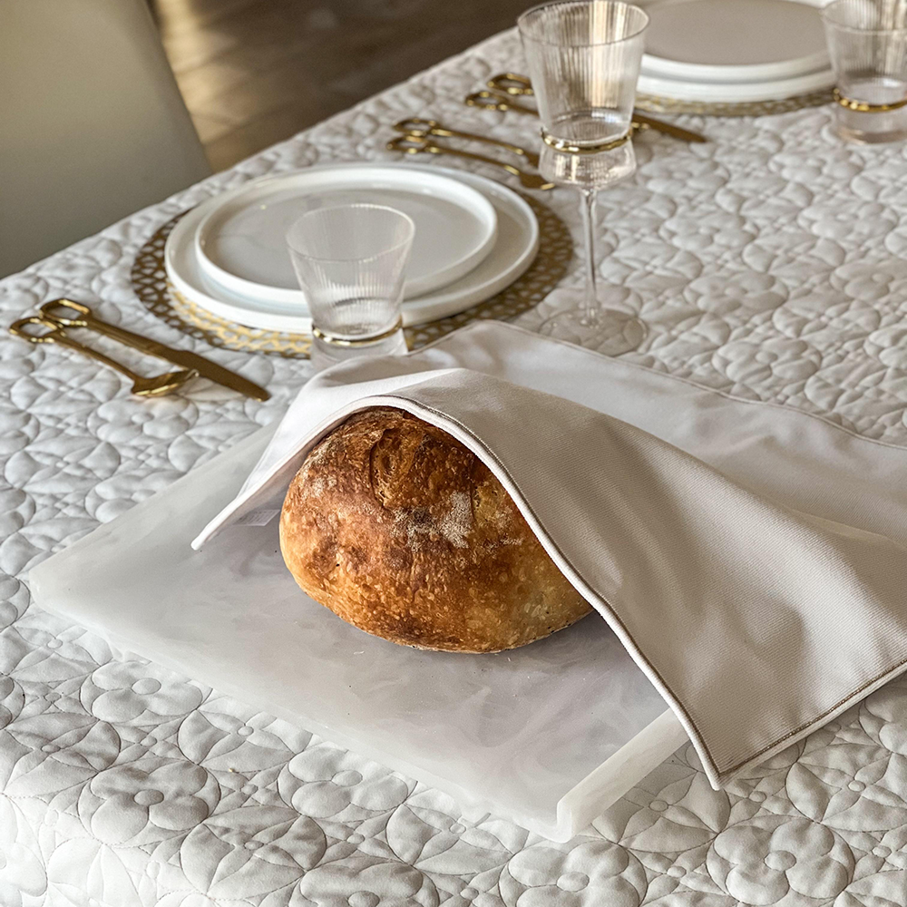 Resin White Swirl Tray