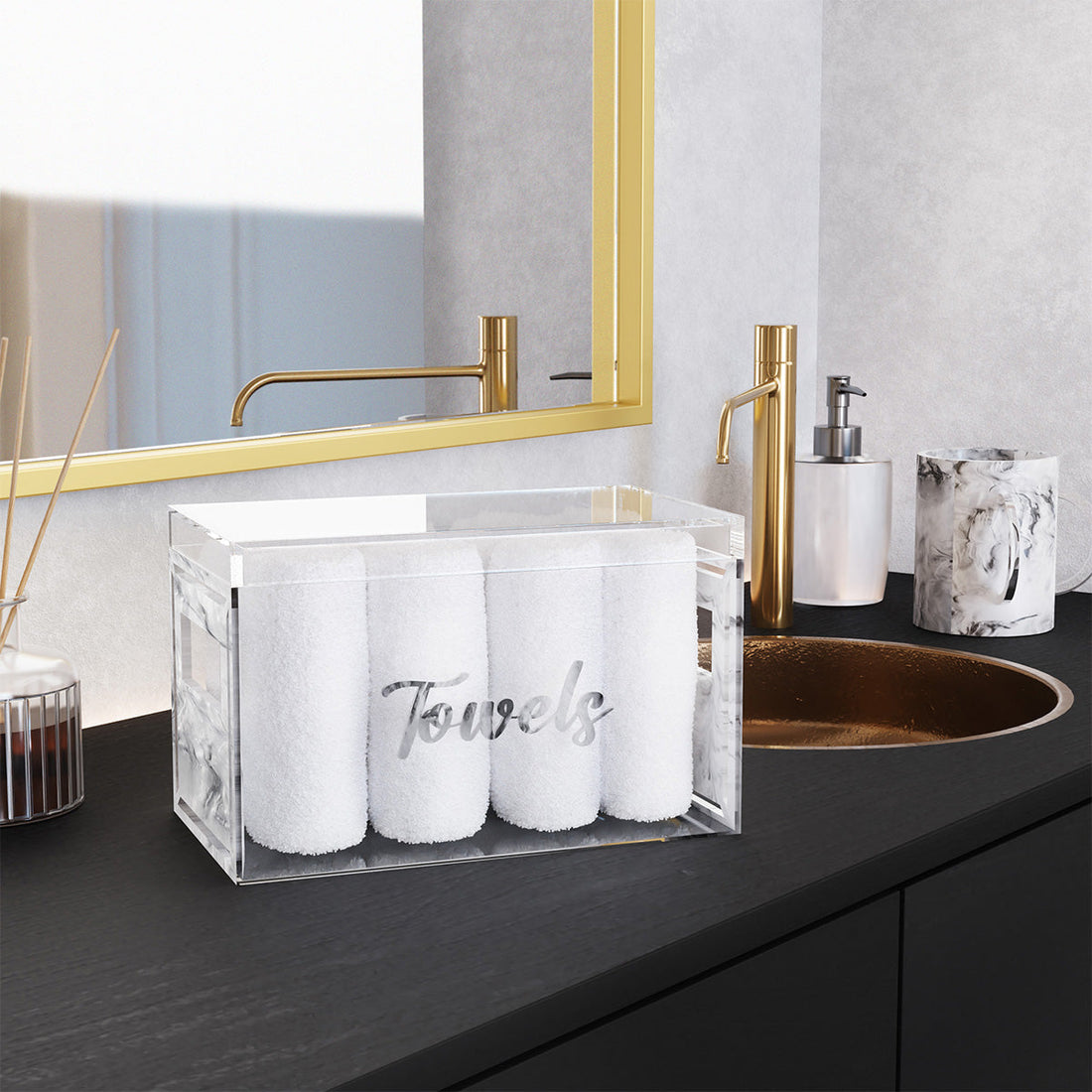 Classic Towel Box (With 8 Towels) - Grey Pearl