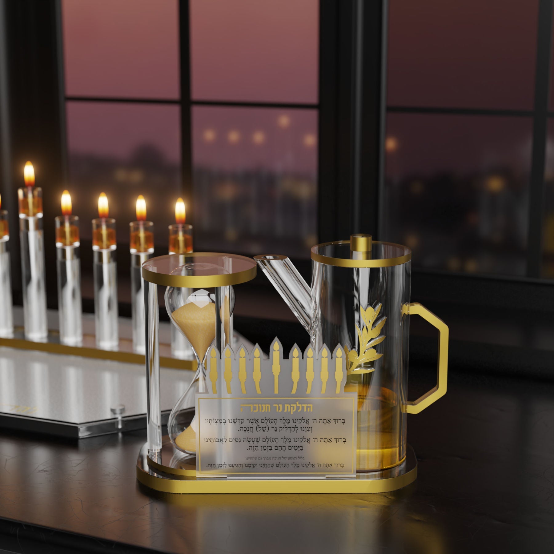 Hourglass & Oil Jug Set