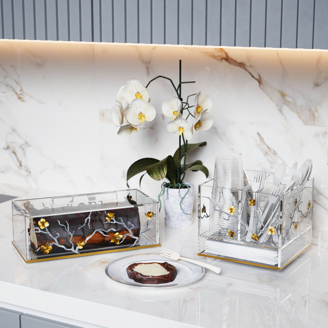 Golden Branch Napkins (4-Pack)