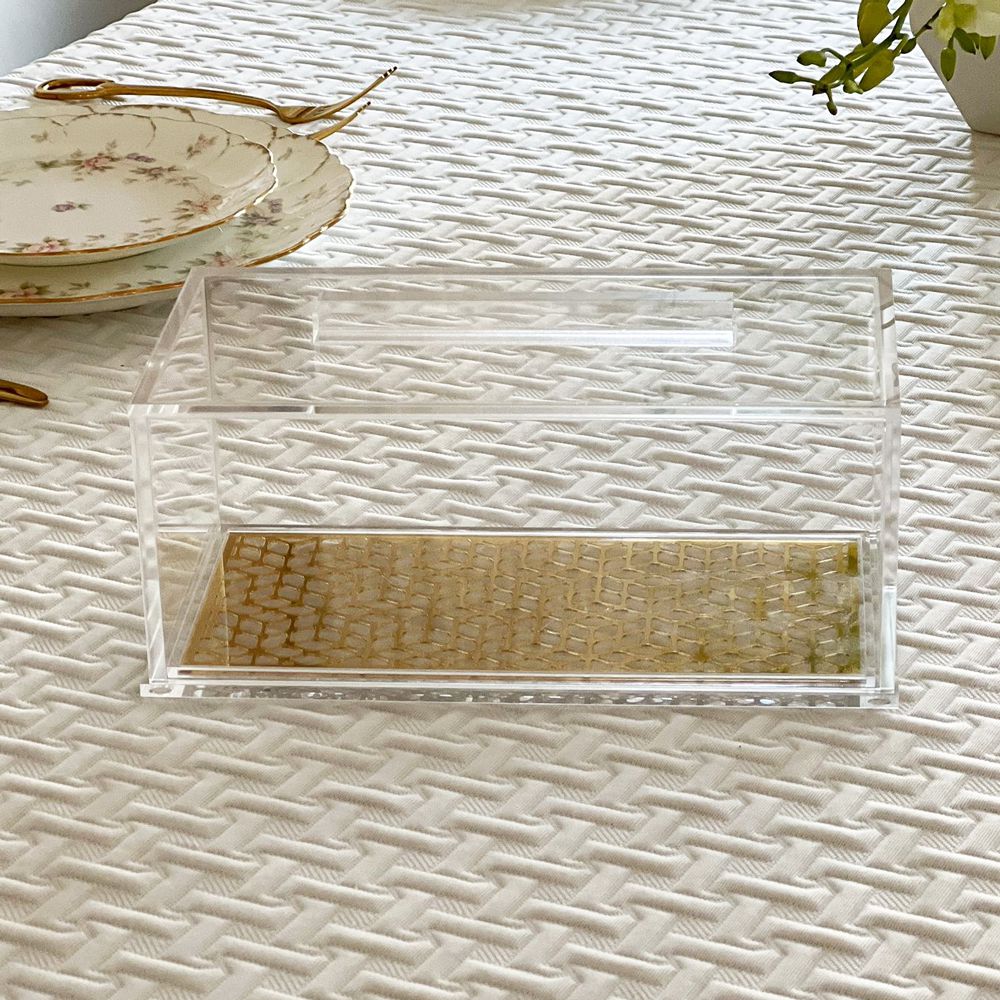 Lucite and Laser Cut Rectangle Cake Dome