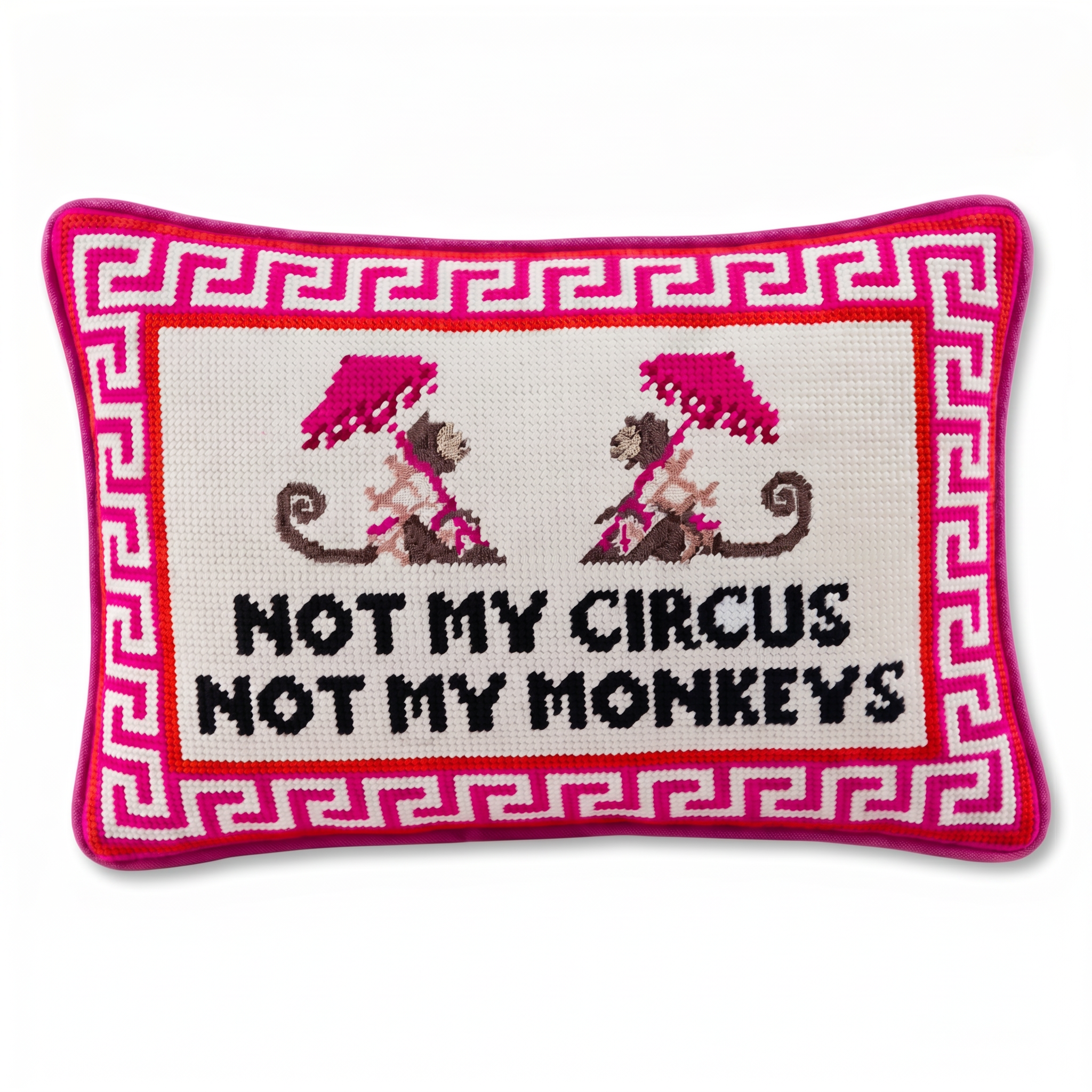 Not My Circus Needlepoint Pillow