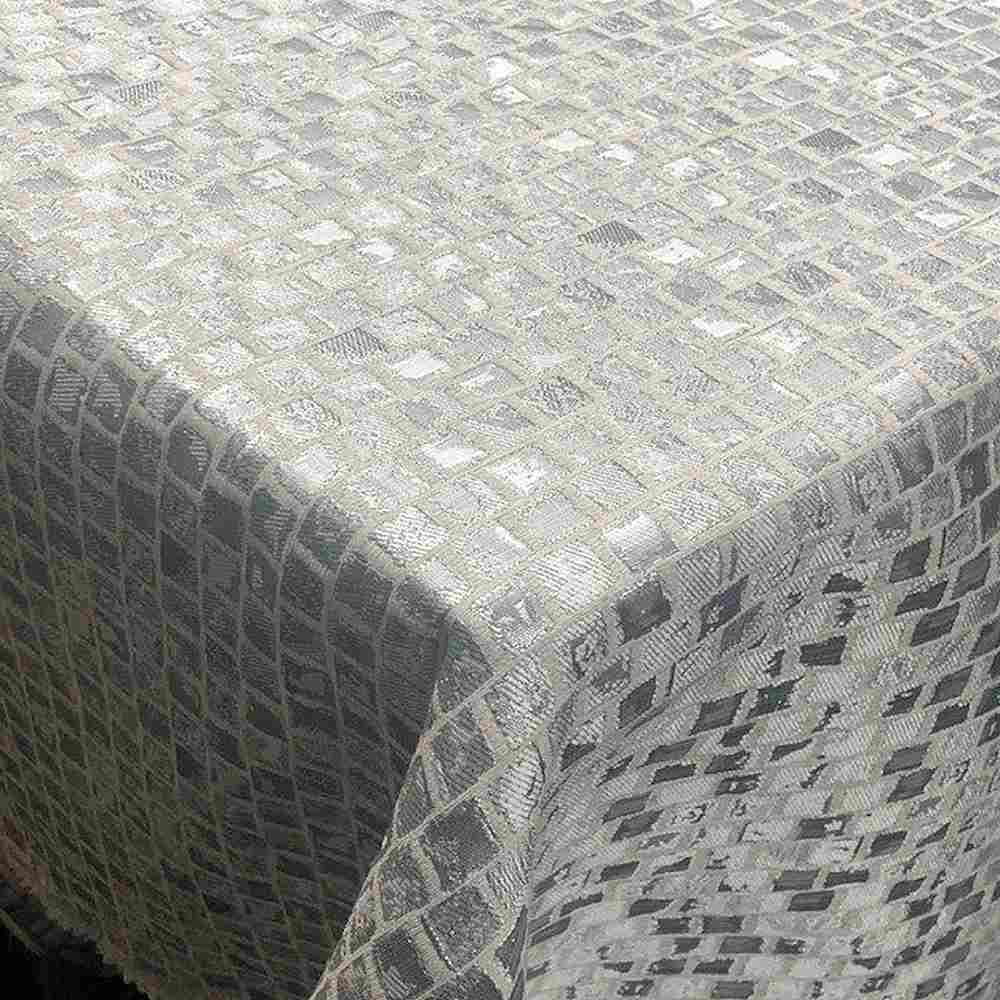 Silver PATIO Jacquard Print Metallic - Custom Tablecloths