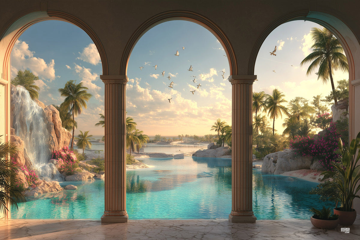 Tropical View Sukkah Mural