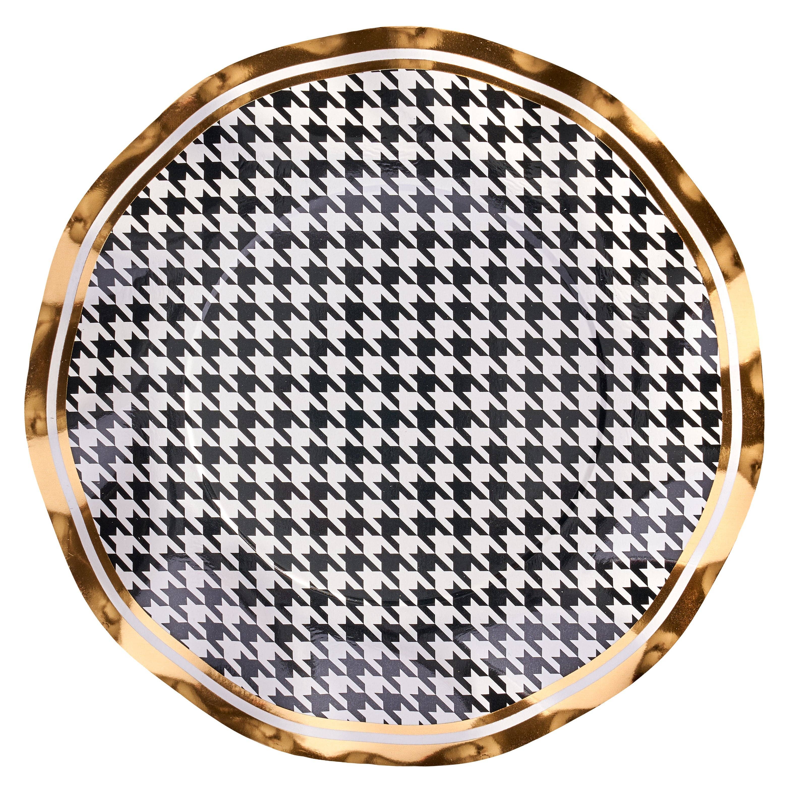 Blanc & Noir Wavy Paper Salad Plate/8pk