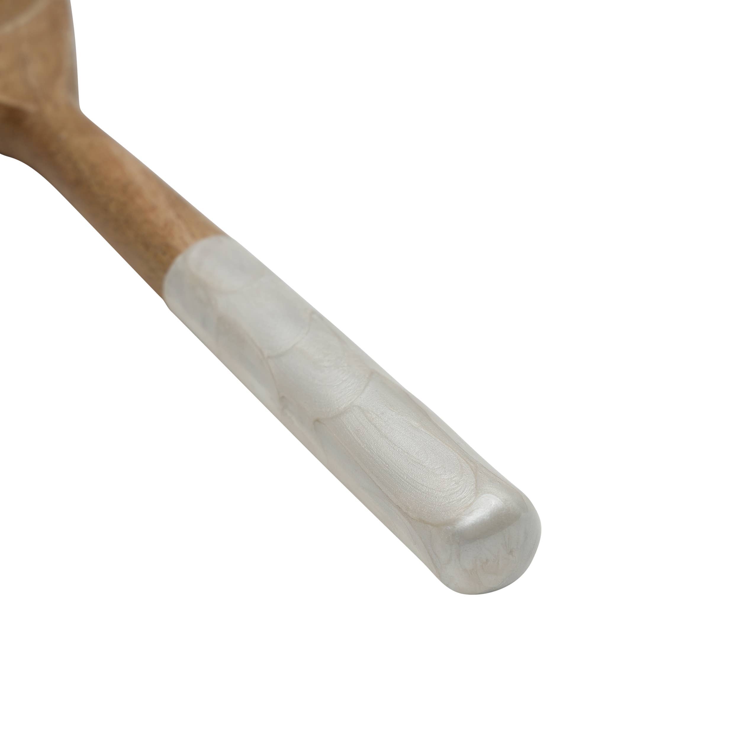 Pink Textured Enamel and Wood Salad Servers