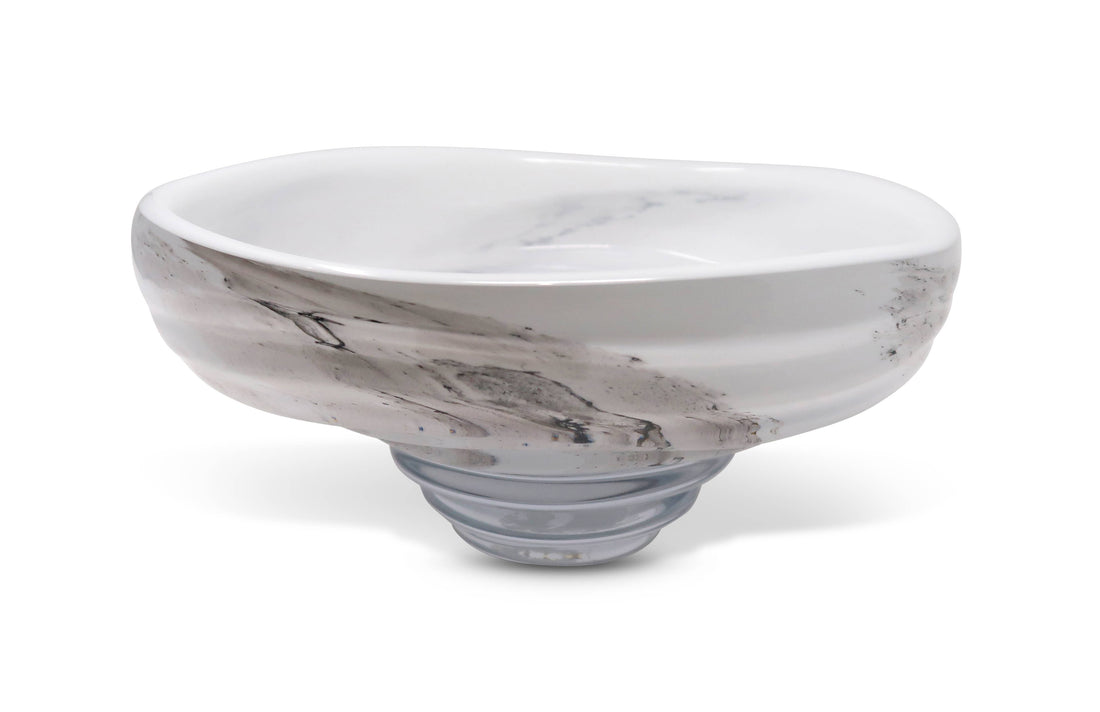 Glass Centerpiece Bowl, 10.75"D: White