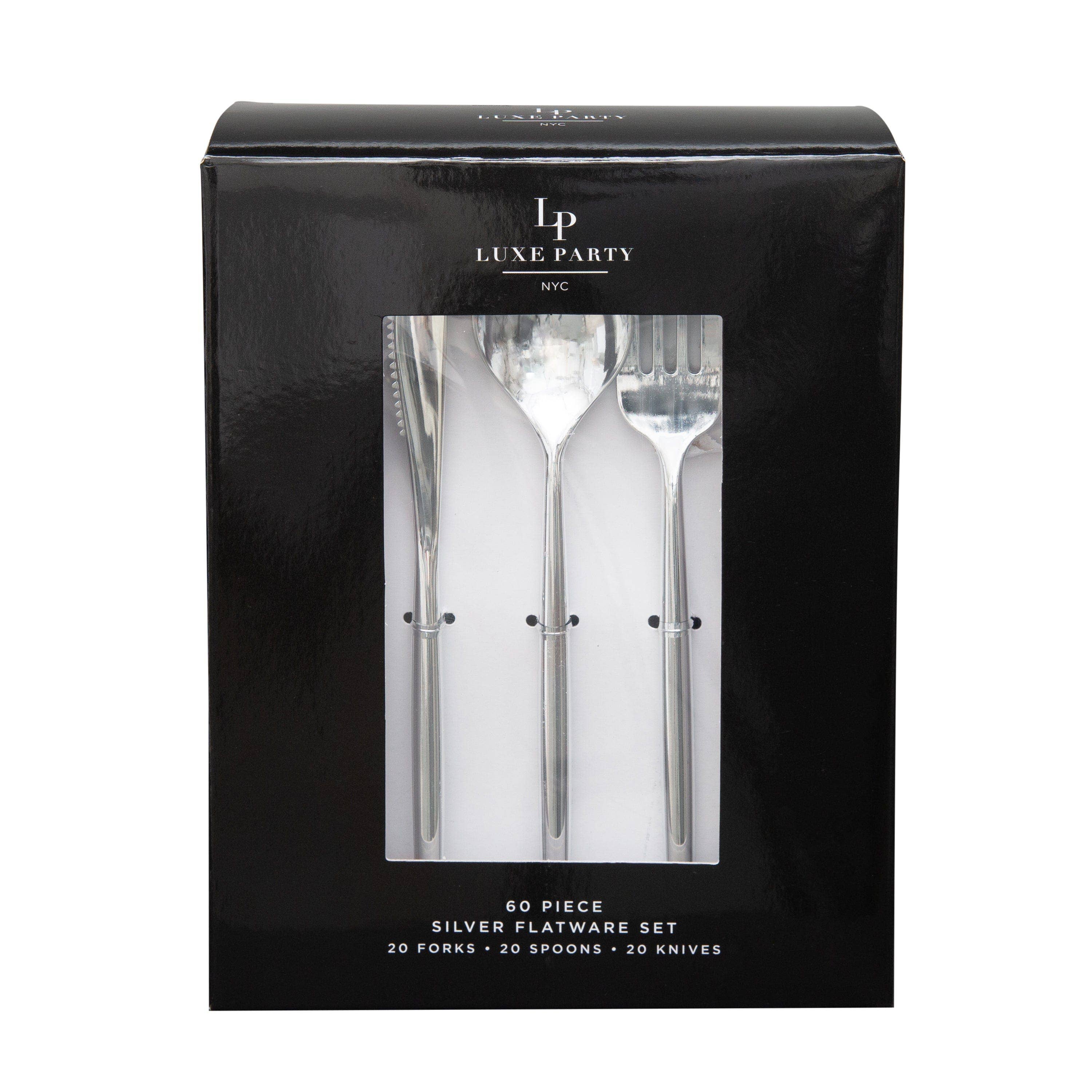 Matrix Silver Plastic Cutlery Set | 60 Pieces