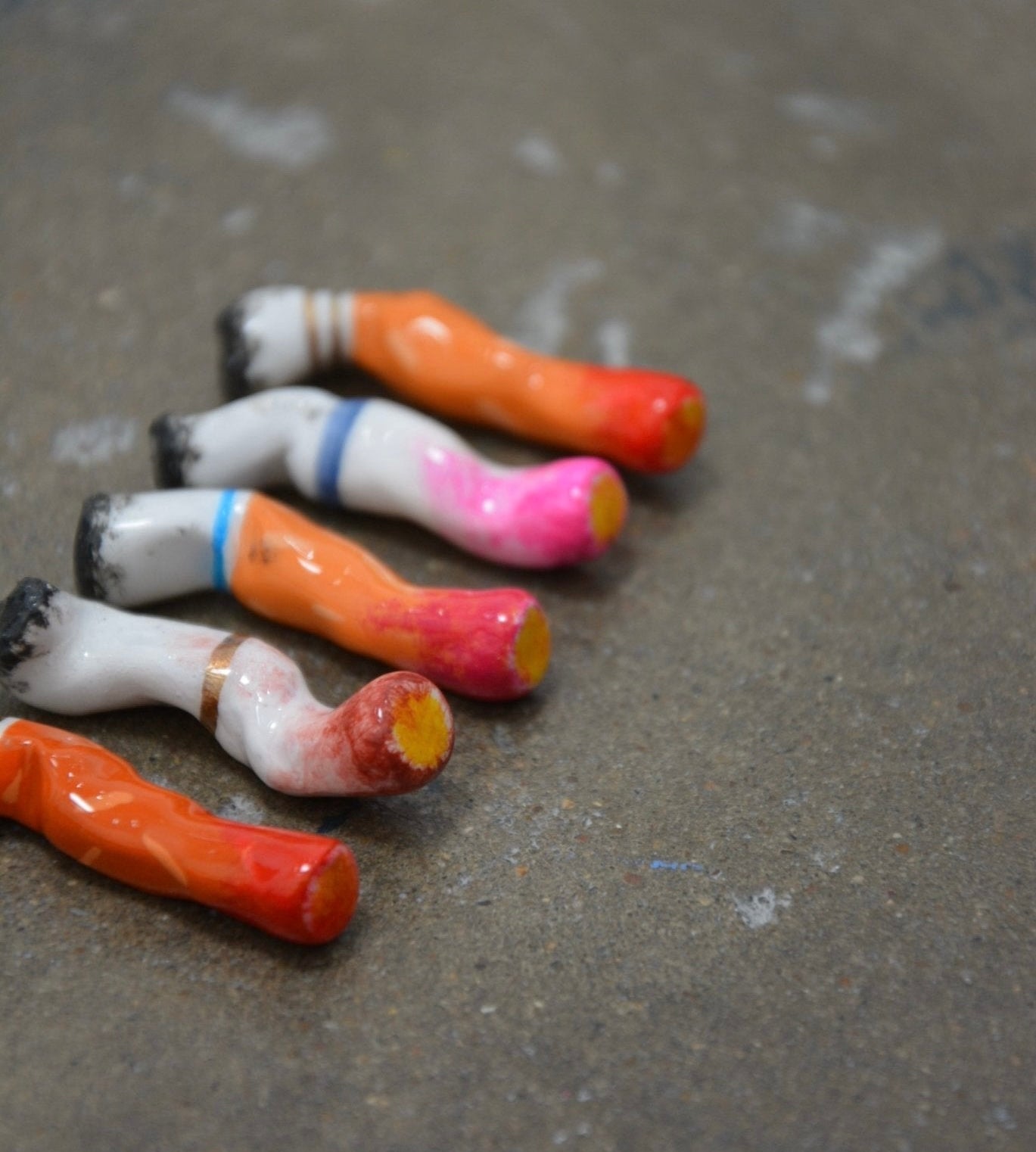 LIPSTICK-STAINED CIGARETTES - SET OF FIVE