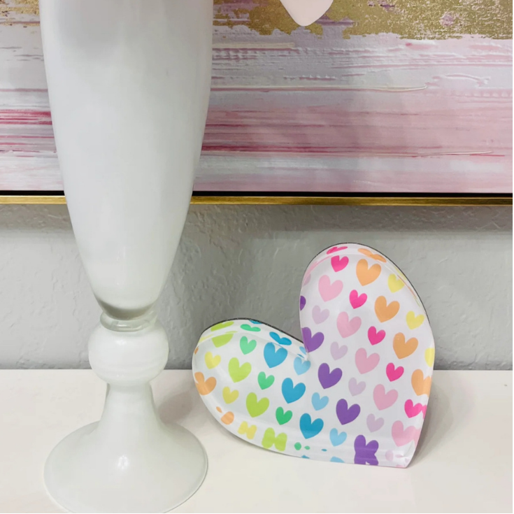 Pastel Rainbow Acrylic Heart Block