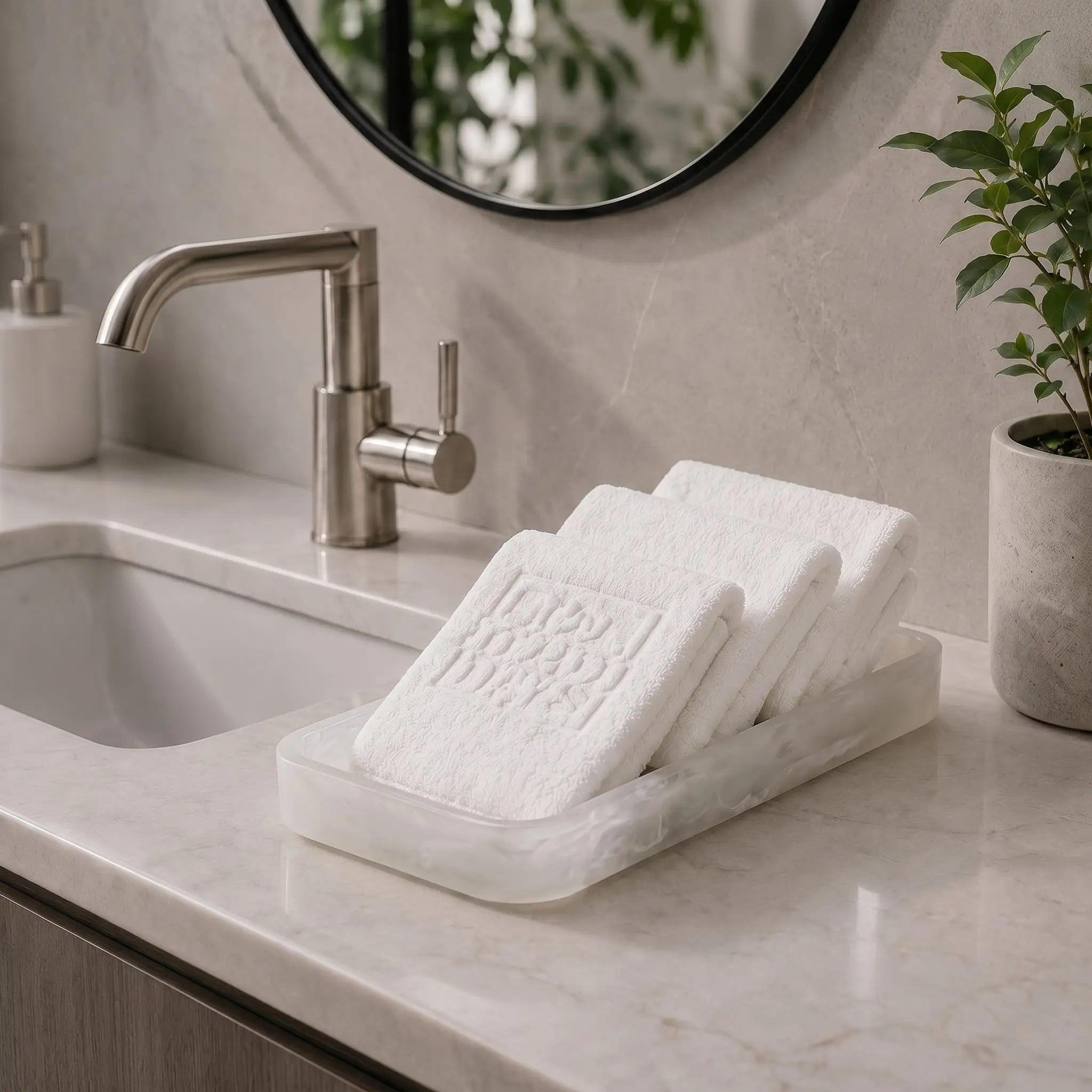 Resin Netilas Yadayim Towel Box with Towels