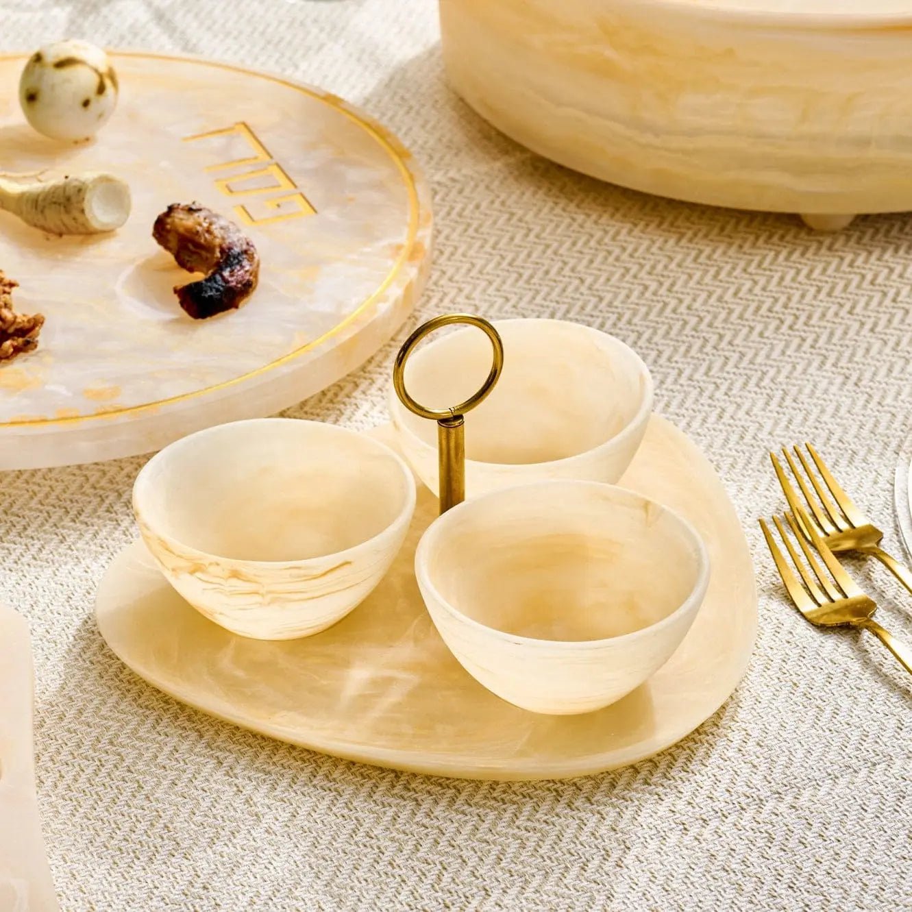 Resin Round Dip Bowl Set
