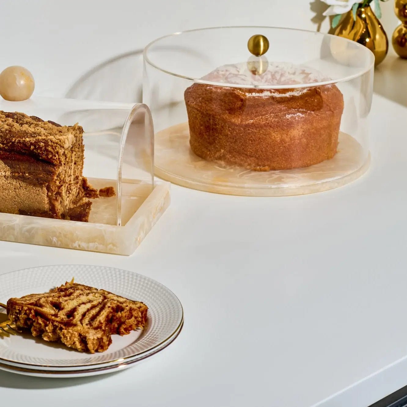 Small Rectangular Resin Cake Dome
