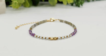 TRANSFORMATION/CHANGE-Quartz/Amethyst/Labradorite Bracelet