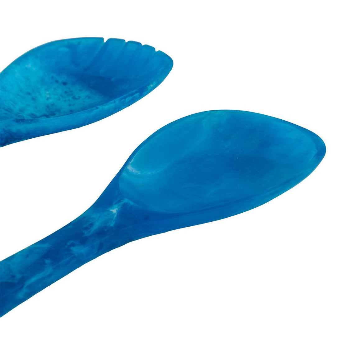 Set of Two Radiant Resin Salad Servers - Blue