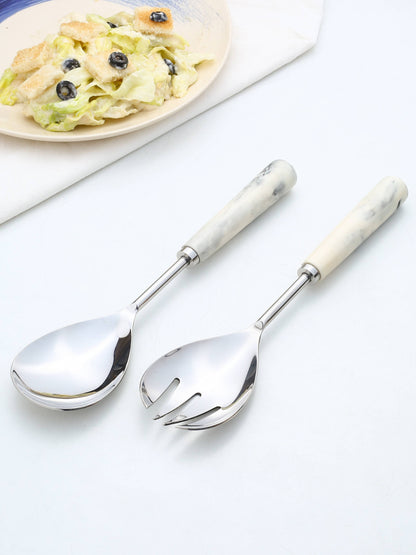 Gold Plated Metal &amp; Resin Salad Server 2- Piece Set