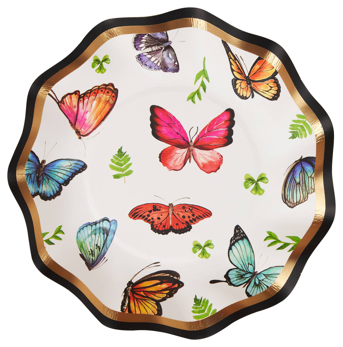 Paper Wavy Dinner Plate Butterfly/8ct
