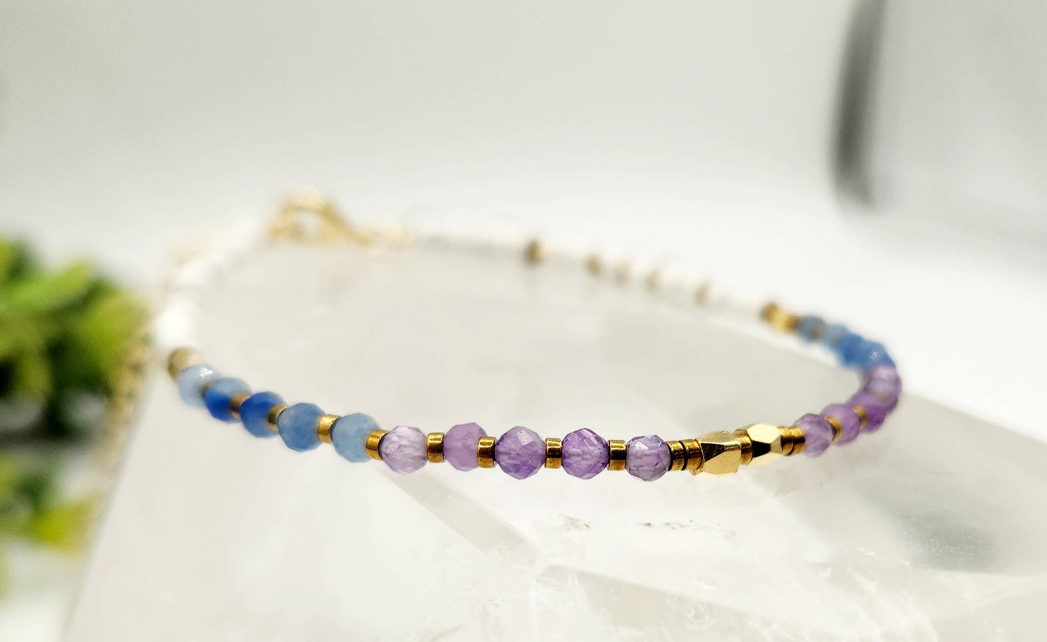 MENTAL CLARITY-Amethyst/Blue Aventurine/Howlite Bracelet-3mm