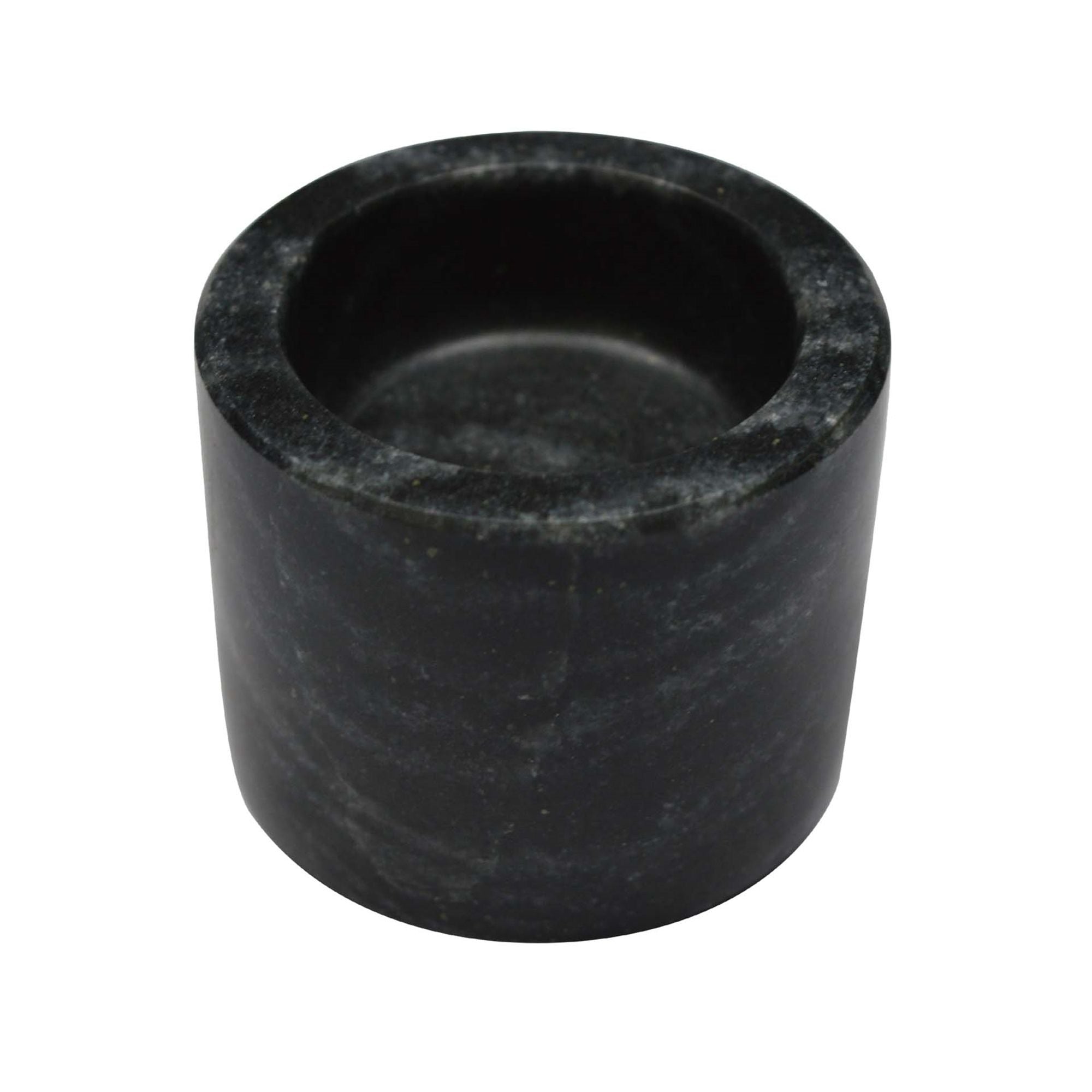 Black Marble Cylinder Tea Light Holder | Set of 2